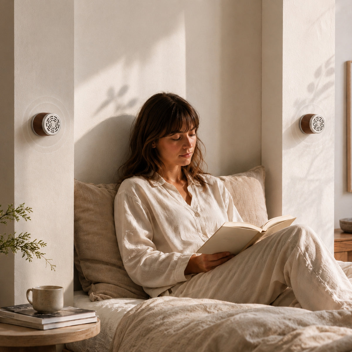 Nutzen Sie SleePeaker™ für Yoga, Meditation oder ruhige Momente der Entspannung. Sein kompaktes Design bringt beruhigenden Klang überall dorthin, wo Sie zur Ruhe kommen möchten.