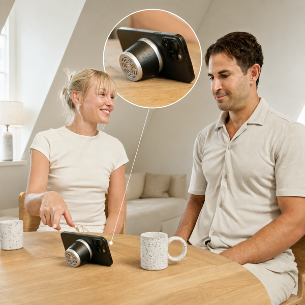 Use it as a magnetic phone stand while its speaker fills the moment with clear sound - perfect for watching, sharing, and listening together.